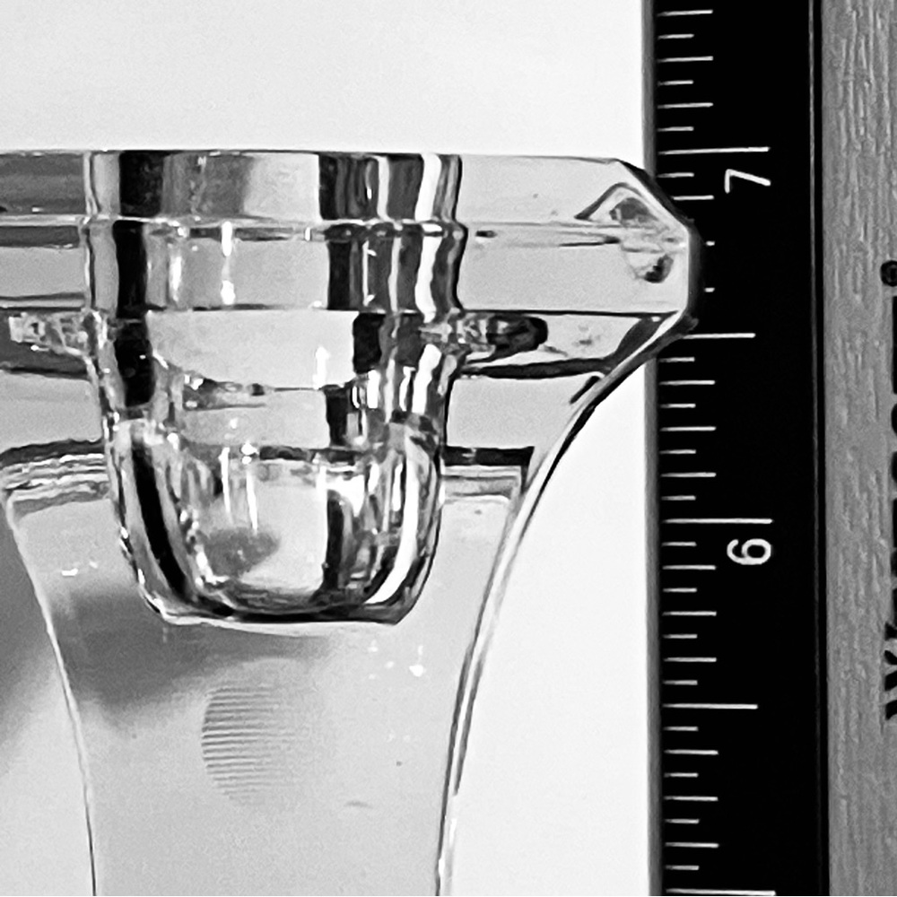 Vintage ART DECO Pressed Glass CANDLESTICKS / Hand Etched TEARDROPS / Small Chip - Picture 10 of 11